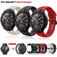 Replacement Watch Strap For Amazfit T-Rex Pro Strap Silicone Strap For Amazfit T Rex Strap With Protector Case Protector Film