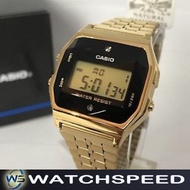 Casio A159WGED-1D A159WGED-1 Diamonds Vintage Digital Gold Tone Watch
