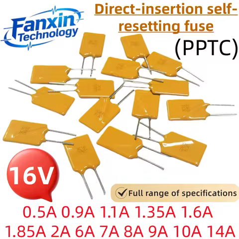 10Pcs,DIP Plug In Self Resettable Fuse 16V 12A 500mA 0.5 0.9A 1.1A 1.35 1.6 1.85A 2A 6 7A 8A 9A 10A 