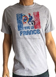 Mens T shirt Vive La France Flag Footballer Rooster Print Ts1461 2018 T Shirt Men Fashion XS-4XL-5XL-6XL