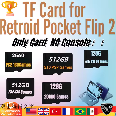 Retroid Pocket Flip 2 Memory Card For Popular Classic Retro Game TF Card PSP PS2 3DS Portable Handhe