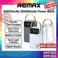 Remax RPP-565 60000mAh Powerbank Built In Cable Camping Power Bank Remax PRPP-566 80000mAh Powerbank