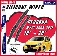 KITOYO Premium Nano Silicone Car Wiper Windshied For Perodua Myvi Lagi Best 2005 2006 2007 2011 peng