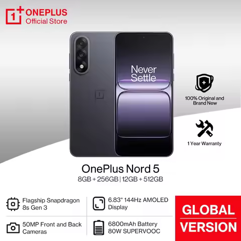 World Premiere OnePlus Nord 5 Global Version Smartphone 50MP LYT-700 Camera 1.5K AMOLED Display Snap