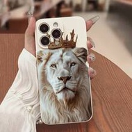 1 ชิ้น เคสโทรศัพท์กันตกหนา ลายสัตว์สิงโตทาสี ฝาครอบป้องกัน เข้ากันได้กับ iPhone 16/16 Pro/16 Plus/16
