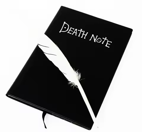 2026 Anime Death Note Notebook Set Leather Journal and Necklace Feather Pen Anime Theme WritingJourn