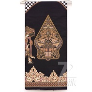 KAIN BATIK PREMIUM Bahan Katun Motif Wayang Warna Hitam Item Black Gold Emas 727669 Cap 72 Jarik Jar