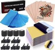 224pcs Tattoo Practice Kit - Include 200pcs Large Tattoo Machine Pen Covers 4pcs Tattoo Grip Wraps 5