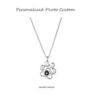[Sincerer] S925 Sterling Silver Necklace Photo Projection Pet Claws Necklace Custom Photo Necklace C