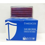 MEDICOS SUB MICRON SURGICAL FACE MASK 4PLY • GALAXY MAROON