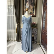 Long Evening Dress (Size M) Blue-Gray (AZAZIE) Second Hand