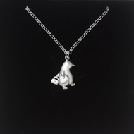 企鵝趕上班 | 細項鍊 925純銀 鎖骨鍊 立體動物 手工銀飾 情人節