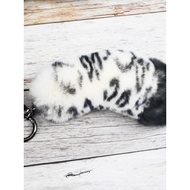 Snow Leopard Mini Ekor Loket Beg Mewah Pesona Rantai Kunci Kereta Aksesori Comel