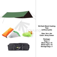 Woyeah Black Coating 6x44 Or 44x44 Meter Upf 50+ Big Anti-uv Camping Tarp Flysheet Shelter Canopy without Pole - [multiple options]
