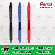 HITAM MERAH Ballpoint Pentel BL107 - BL110 Pen BL 107 110 Energel Color 0.7mm 1.0mm Pen Gel Black Red Blue