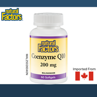Natural Factors Coenzyme Q10 200mg Ubiquinone Softgel 200mg Heart Health Cellular Energy Antioxidan