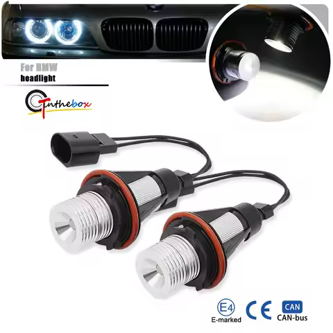 2Pcs Error Free Angel Eye Halo Ring Marker Side Light LED Bulb For BMW E39 5W E53 E60 E61 E63 X5 E64