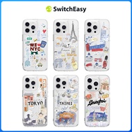 SwitchEasy City AirBarrier Shockproof Clear for iPhone 15 Pro Max 15 Pro 15 Plus 15 Hand-drawn Print