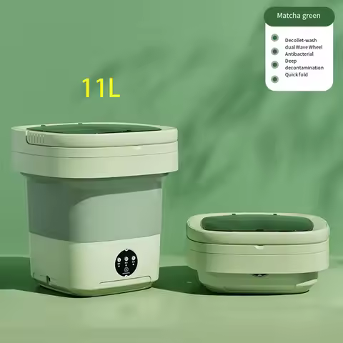 11L 6L Portable Big Capacity Washing Machine With Drain Basket For Apartment Camping Travel Underwea