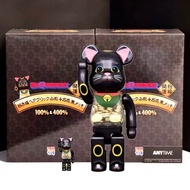 Bearbrick 招財貓 小判 千萬両 黑色電鍍100% & 400%