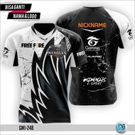 DJ Esports baju gamers ff/baju gamers ff nickname guild/Jersey Esport Gaming ROG/FF/PUBG/ML/COD Full