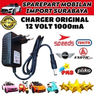 Original Charger Pliko Adaptor Mobil Mainan Aki Charge Mobilan Anak