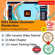 2025 Adobe Illustrator Masterclass - Beginner To Advanced Training Course [195 Lessons Video Tutoria
