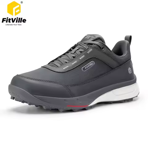 FitVille Extra Wide Toe Men's Golf Shoes Water Resistant Arch Fit Spikeless Course Trainer Shoes for