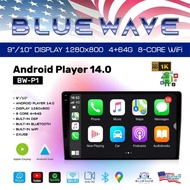 จอแอนดรอย 9นิ้ว/10นิ้ว | RAM 4 GB Rom 64 GB / V.14ใหม่ล่าสุด /BLUEWAVE รุ่น BW8163/CAR PLAY/CPU 8COR