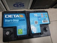 (二手中古電池) DETA DK700 LN3 AGM 70AH 歐規免保養汽車電池 數值漂亮，品項優 同57220 歐系車專用