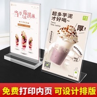 Acrylic table display stand promotional advertisement menu a4Transparent Stand-up Sign for Supermark