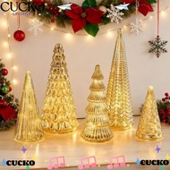 BACKSTR Set of 5 Illuminated Mercury Glass Trees, Creative With Light Mercury Glass Christmas Trees,