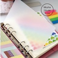 6 Hole A5 Loose Leaf PP Translucent Divider Card Binder Notebook Index Planner 隔页板