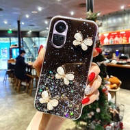 Luxury 3D Crystal Butterfly Phone Case for OPPO Reno10 Reno 10 pro Reno10 pro+ 5g Starry Sky Shiny Sequins Design Transparent Soft Silicone Casing OPPO Reno10 Pro Plus