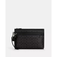 Coach Carryall Pouch in Signature Canvas Clutch CY985 Black
