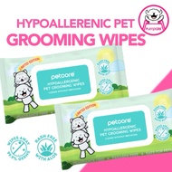 Petcore Hypoallergenic Pet Wipes Grooming Wipes eye ear wipes for cats and dogs