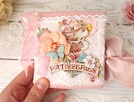 花園午茶記事本 手工製作 花朵 玫瑰 女士記事本 空白