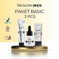 MS GLOW MEN PAKET BASIC 3 IN 1 ORIGINAL SKINCARE PERAWATAN BPOM SKINCARE GLOWING PRIA UNTUK WHITENIN