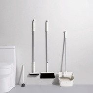 Japanese Broom Set Folding Broom Dustpan Silicone Toilet Brush Household Toilet Bathroom Floor Brush