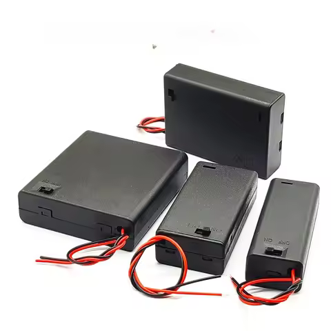 1/2/3/4 Slots AA Battery Holder 1.5V/3V/4.5V/6V AA Battery Storage Box With Leads Wirees ON/Off Swit