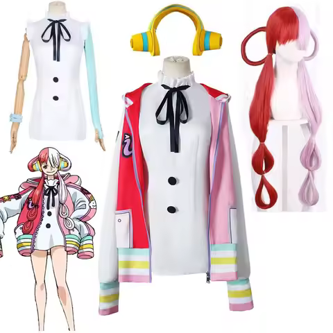 Uta One Piece Cosplay Costume Film Red Uta's Wig Headphone Props The Singer Of The World Coat And To