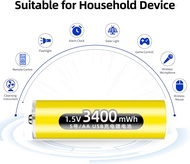 Pin sạc 1.5V AA 3400mWh Doublepow sạc trực tiếp bằng cổng USB. Doublepow AA 3400mWh Li-ion Batteries