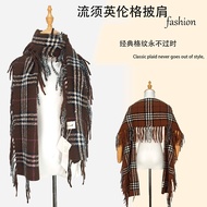 British Plaid Scarf Female Student Early Autumn Shawl Long Warm Jin Jing 51117