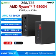 SZBOX Z68 AMD Ryzen 7 6800H R5 6600H Mini PC Windows 11 Pro DDR5 32GB 500GB WIFI6 BT5.2 Dual LAN PC 