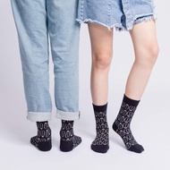 【錦源興】烏魚子無痕中長襪 (黑) l 襪子 台灣製 運動 健身 印花