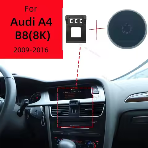 Magnetic Phone Holder For Audi A4 B8 8K 2009-2016 2010 Wireless Charging Special Fixed Bracket Base 
