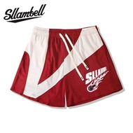 SLLAMBELL Shorts Basketball Pants Loose American Trendy Training Quick-Drying Quarter Pants Men Runn