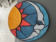 月亮和太陽馬賽克皮革墊；馬賽克辦公桌記事本；皮革墊；拼湊而成；