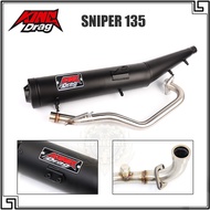 King Drag Muffler Exhaust Pipe With Elbow Yamaha Sniper135 LC135 28MM 32MM Pipe Full Set System