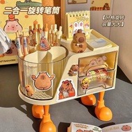 [Popular]2-in-1 Rotating Pen Holder ins Student Desktop Girl High-Value Storage Box Multi-Functional